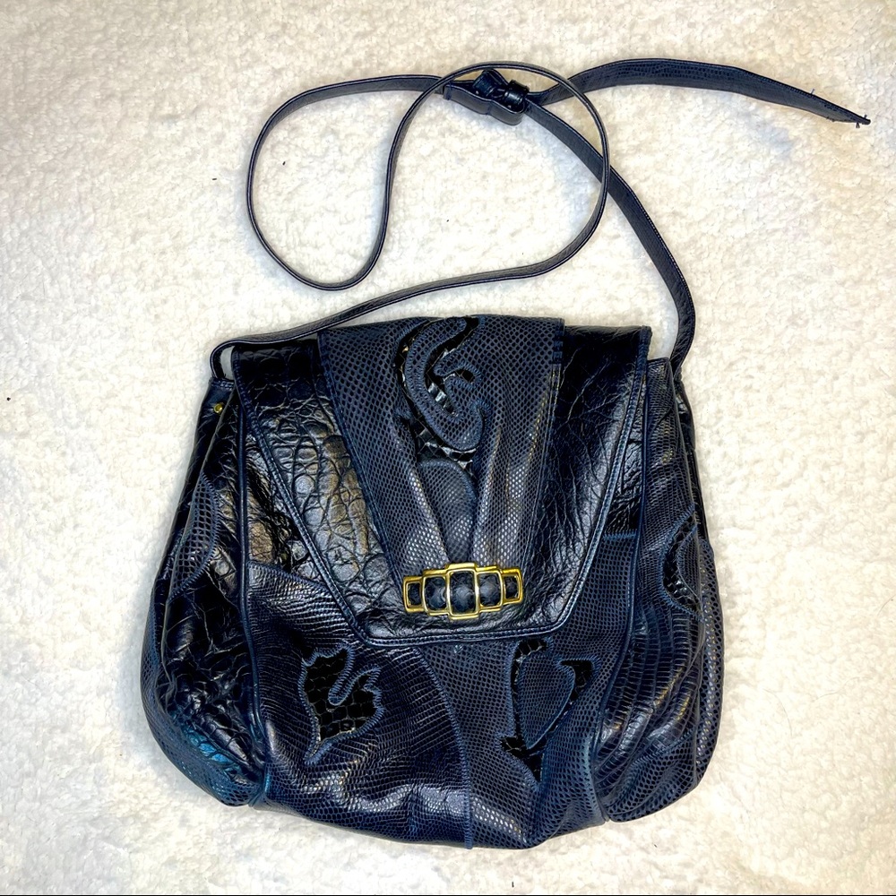 Vintage Sharif navy shoulder bag
